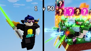 Lucky Block 1 v 50 (Roblox Bedwars)