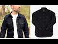 Iron heart 14oz selvedge denim western shirt review  blackblack