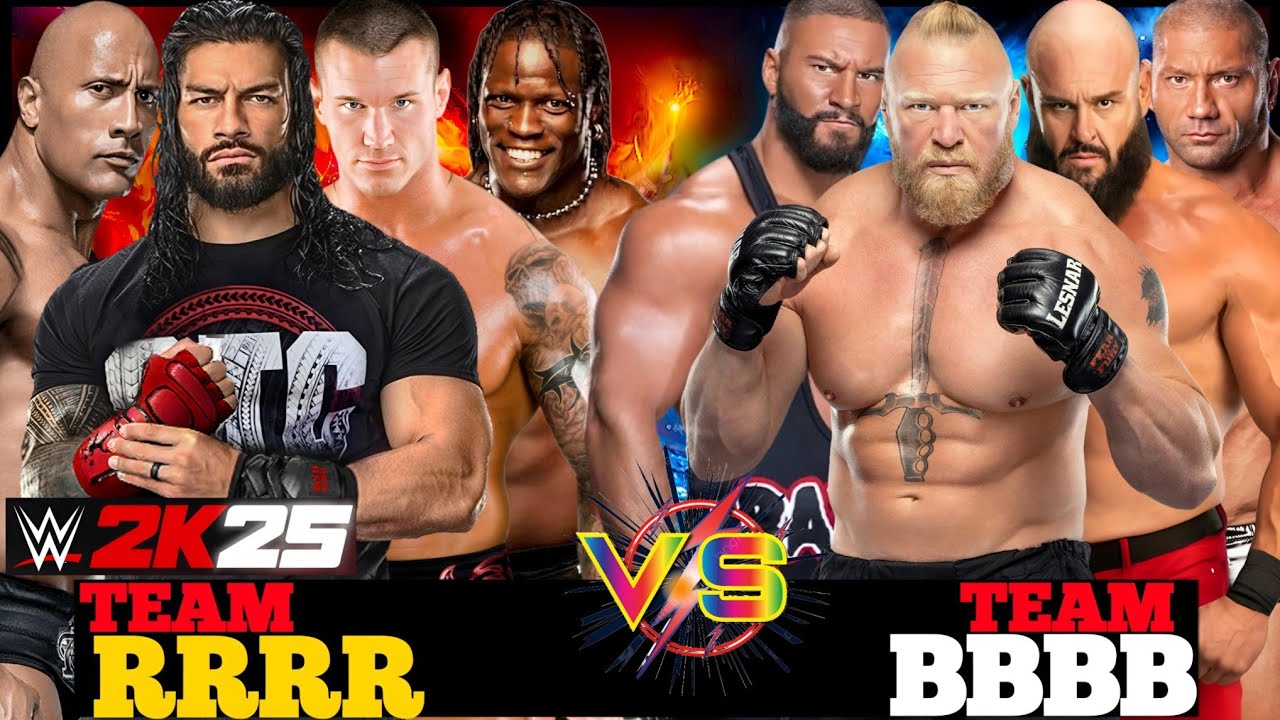 The Test Rrrr WWE 2K25-TEAM RRRR(OTC ROMAN REIGNS) VS TEAM BBBB(THE BEAST BROCK ...