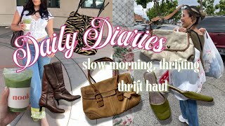 Daily Diaries 🌸 day in my life: slow morning, thrifting, thrift haul 🎀✨🫶🏼