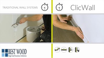 ClicWall - Virtually seamless MDF walls with an instant finish تلبس الجدران بالخشب