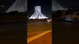 Azadi tower Tehran😍 #میدان #آزادی #azadi #tower #tehran #تهران #night #lights #beautiful #چراغ