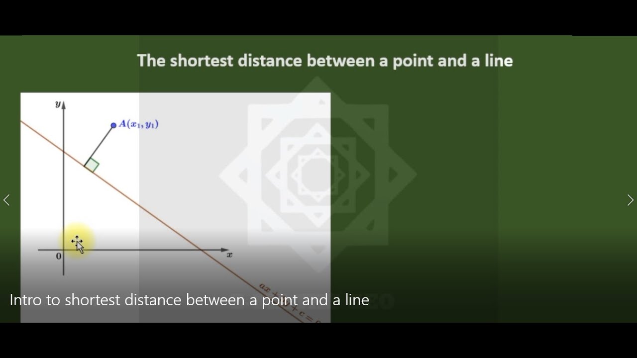 Intro to shortest distance between a point and a line - YouTube
