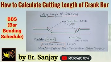 How to Calculate Cutting length of Crank Bar in Slab #civilengineer#building #construction#slab#bbs