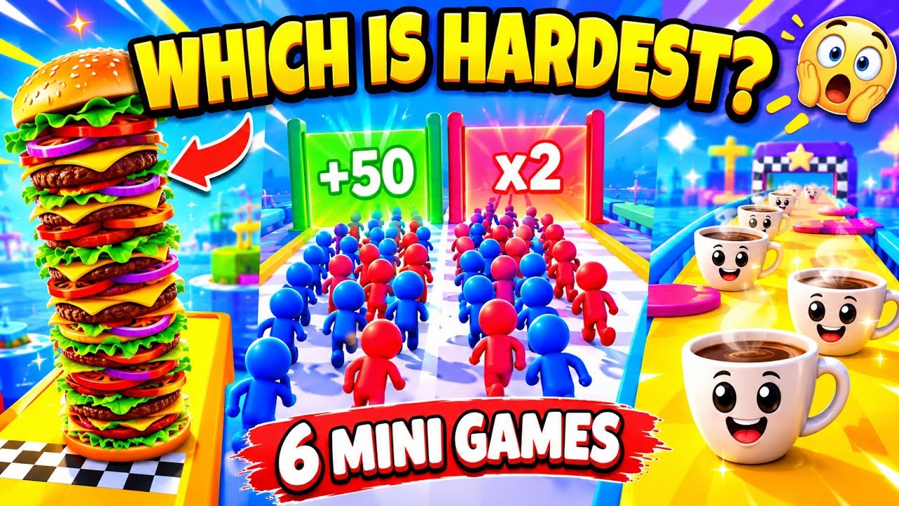 I Played 6 Mini Games, Which One Is the Hardest? 😱 live 🔴 - YouTube