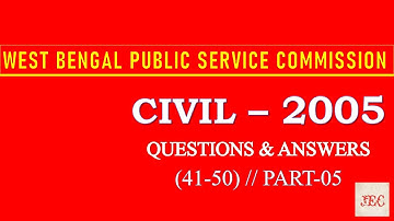 WBPSC Civil Engineering 2005 Questions and Answers of Part-5. WBPSC Questions Solve in Bangla.