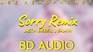 Justin Bieber - Sorry (Latino Remix) ( 8D Audio ) ft. J Balvin | Believe Music World |