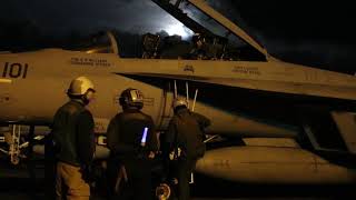 Night Flight Ops Aboard Navy's Newest Carrier