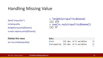 2.4 Basic Data Management in R - Outliers and Missing Data
