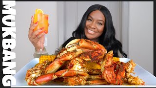 GIANT DUNGENESS CRAB LEGS + SEAFOOD BOIL MUKBANG | STORY TIME