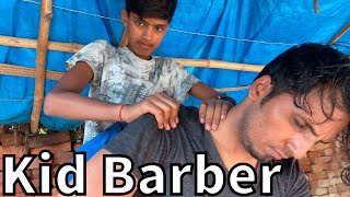 Amazing Head Massage Therapy Indian Kid Barber Massage | ASMRYOGi2 (Ep-57)