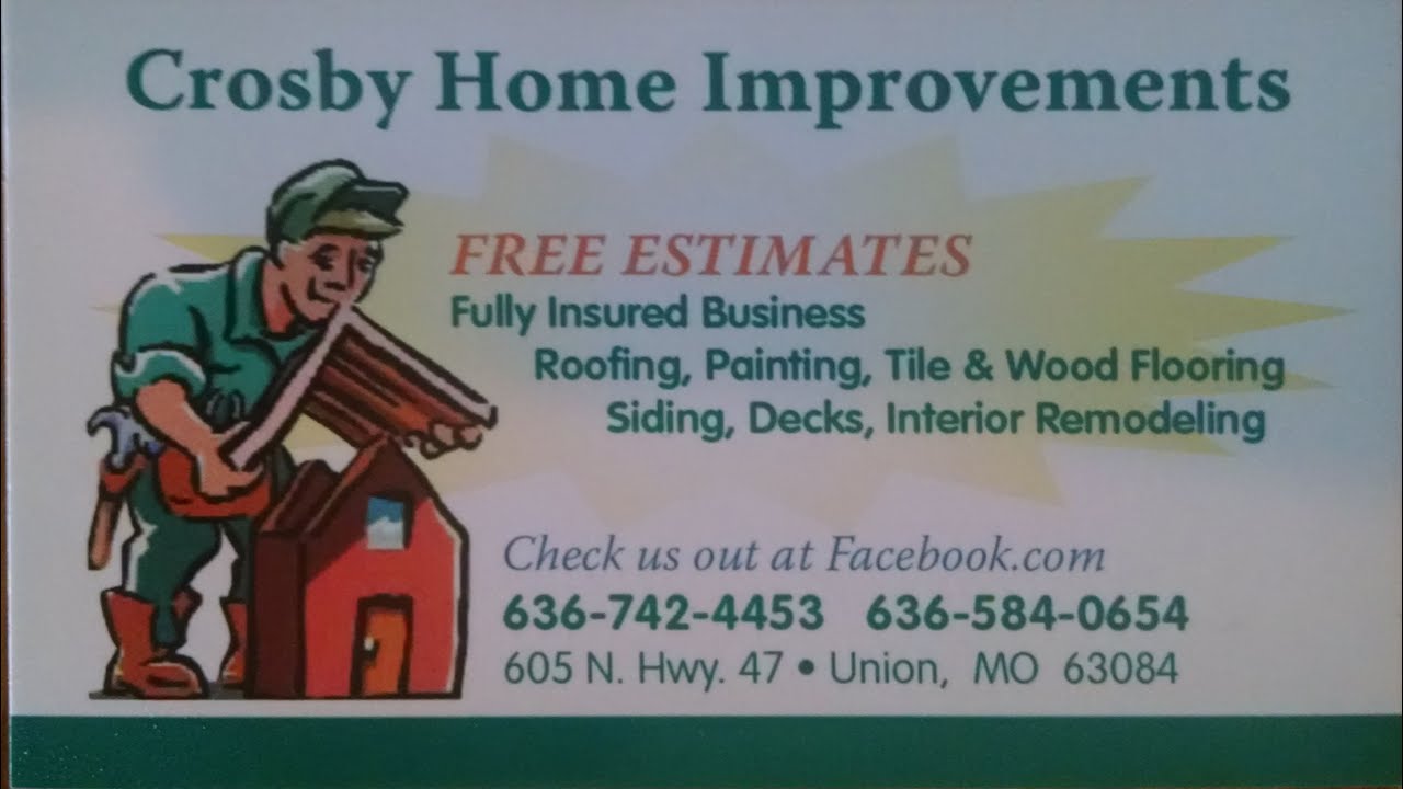 Crosby Home Improvements Roofs Decks Remodeling Union Mo Local Crosby Home Improvements Roofs Decks Remodeling Union Mo Local Business Patrtios