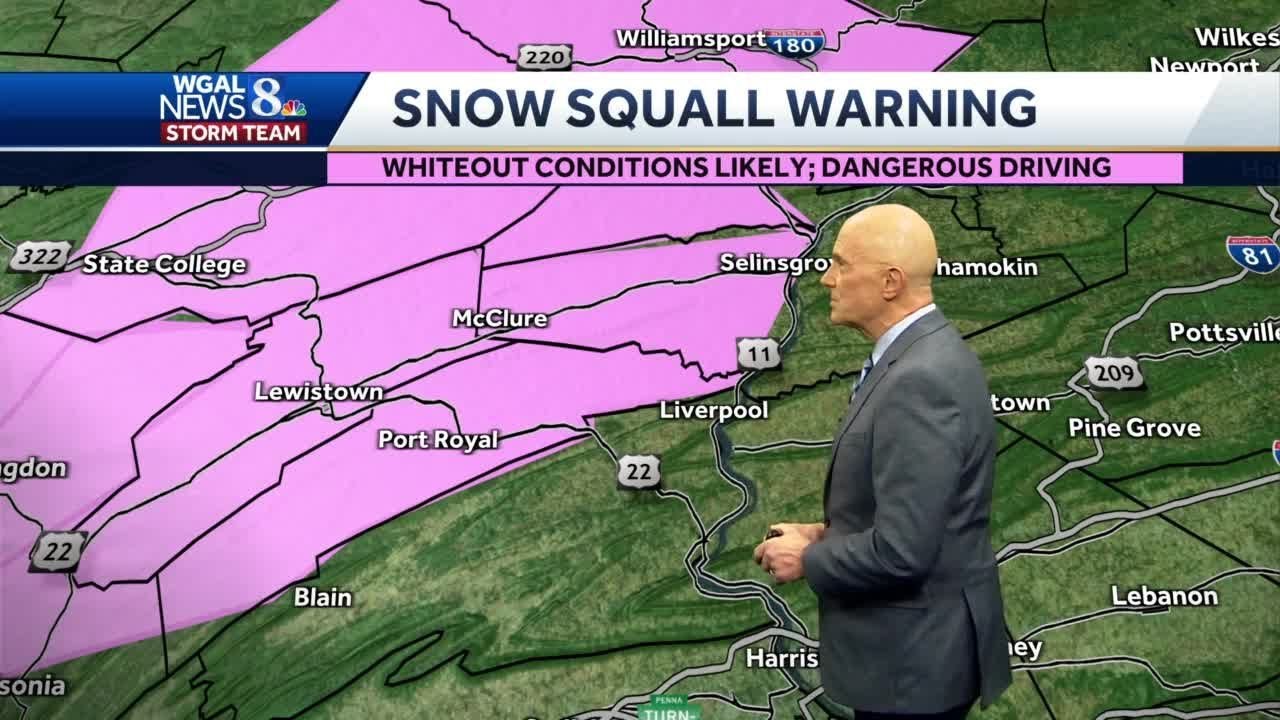 Snow squall warning in parts of Susquehanna Valley - YouTube