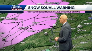 Snow squall warning in parts of Susquehanna Valley