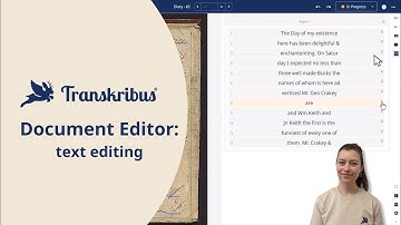 Transkribus Document Editor: text editing