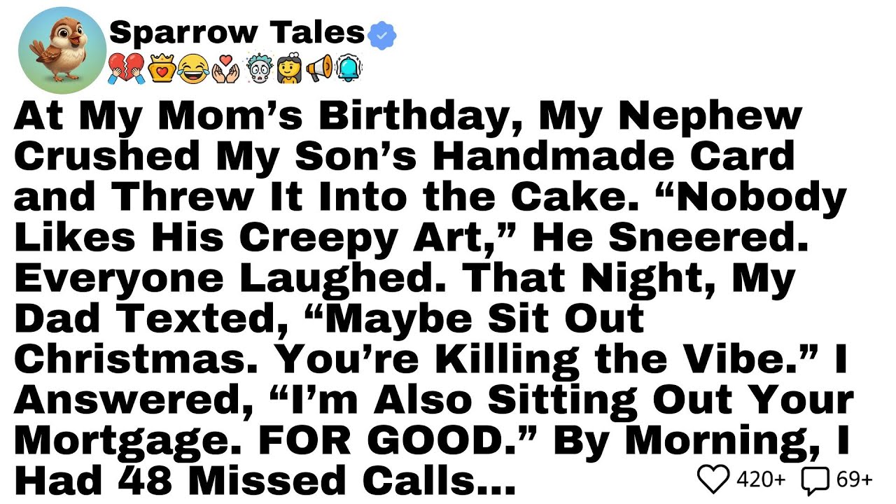 At My Mom's Birthday, My Nephew Crushed My Son's Handmade Card and Threw It Into the Cake. “Nobod...