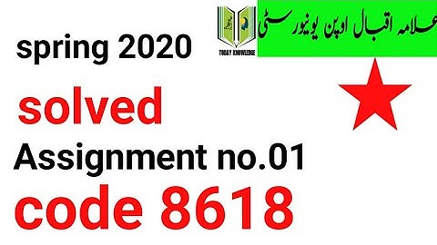 aiou solved Assignment spring 2020 | code 8618 Assignment no.01