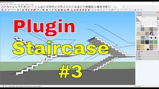 Create Staircase - Type 3 in Plugin SketchUp | #PluginSketchUp | NTD