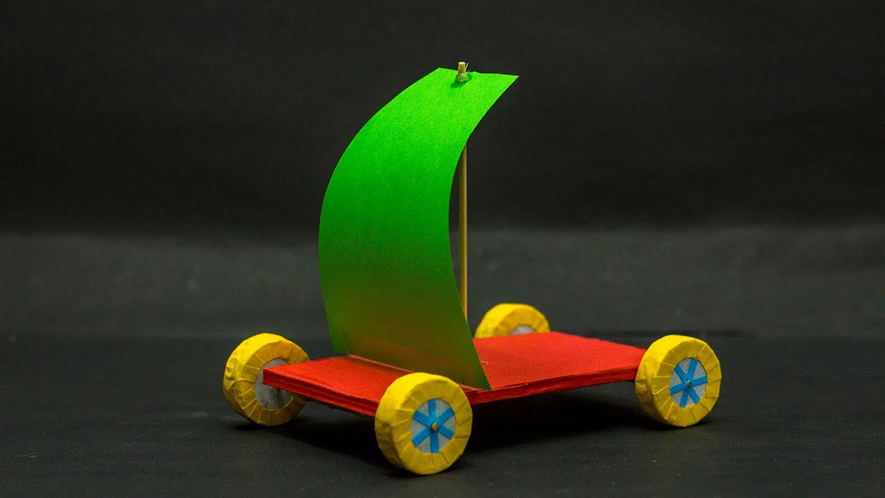 Handmade Model Scientific Rennwagen DIY Spielzeug Experiment Kit Wind Power 