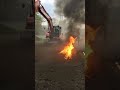 Crazy Excavator Inferno: Insane Explosion #construction #excavator #fire