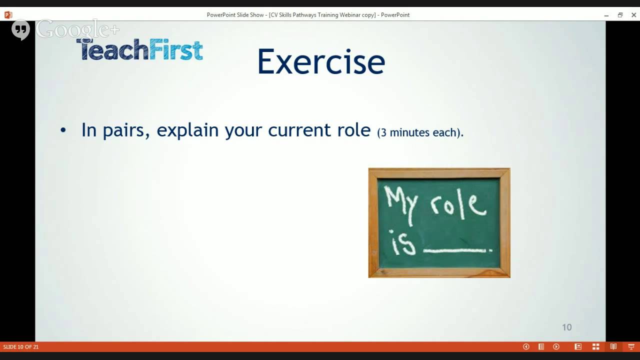 Teach First CV workshop