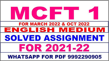 MCFT 1 Solved Assignment 2021-22 in ENGLISH,  Whatsapp For Pdf  9992290905.