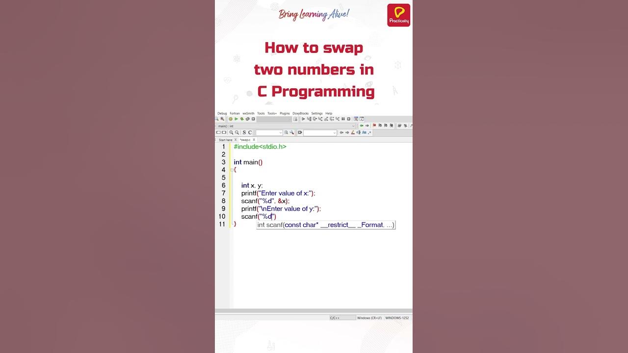 How to Swap🔥 🔥 two numbers in C Programming | Practically | Coding for ...