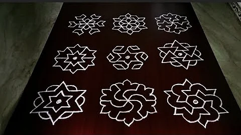 7×4 dots daily use kolam designs for beginners. Easy dot kolam/ Easy rangoli. Simple muggulu.