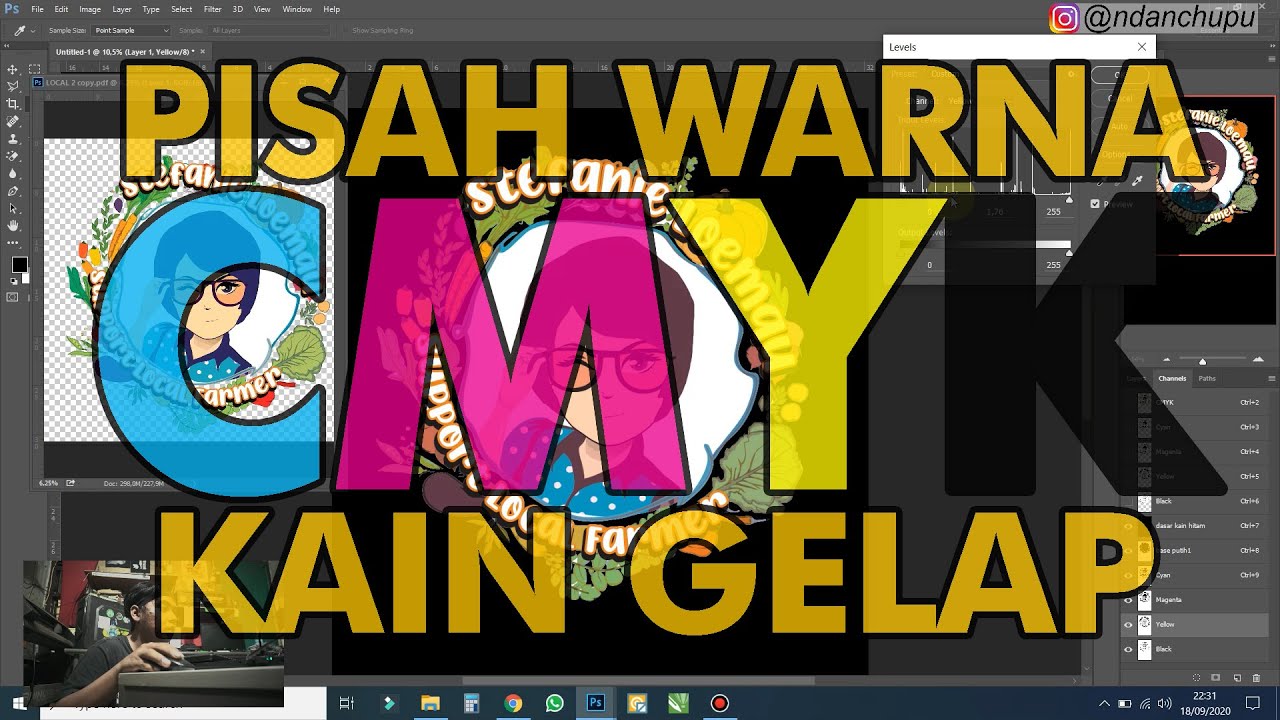 CARA PISAH WARNA CMYK SABLON DI KAIN GELAP | KAIN SELAIN PUTIH - YouTube