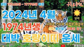 2024년 4월 호랑이띠운세 1974년생 호랑이띠 2024년 4월 운세 알아보기