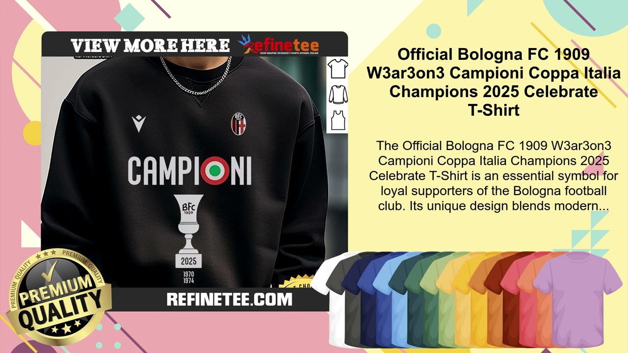 Official Bologna FC 1909 W3ar3on3 Campioni Coppa Italia Champions