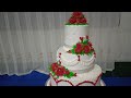 wedding cake 3 tingkat maroon