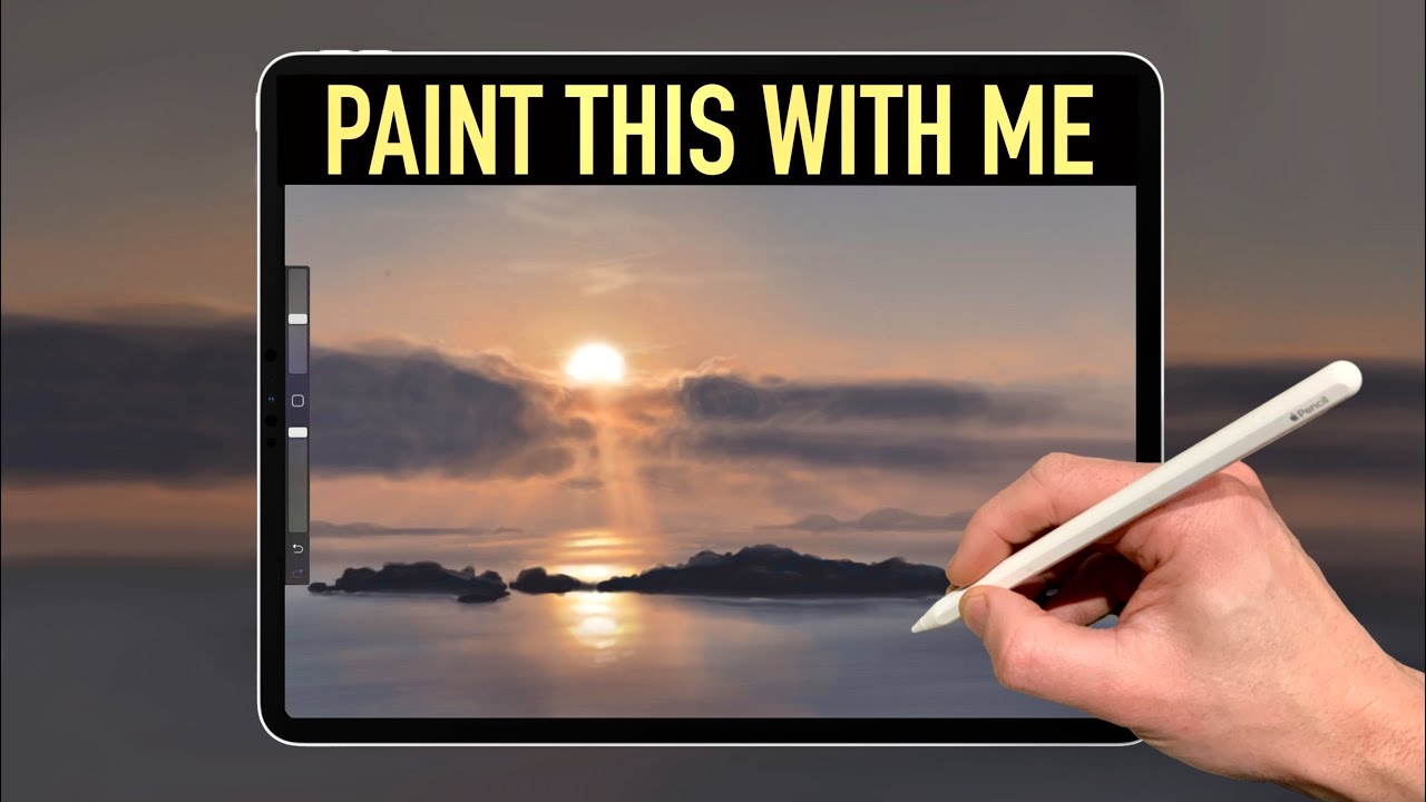 IPAD PAINTING TUTORIAL - Sea sunset islands art in Procreate - YouTube