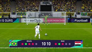 ركلات ترجيح العراق ضد البرازيل l نيمارضد علي عدنان l بتعليق عربي PES 2021 l