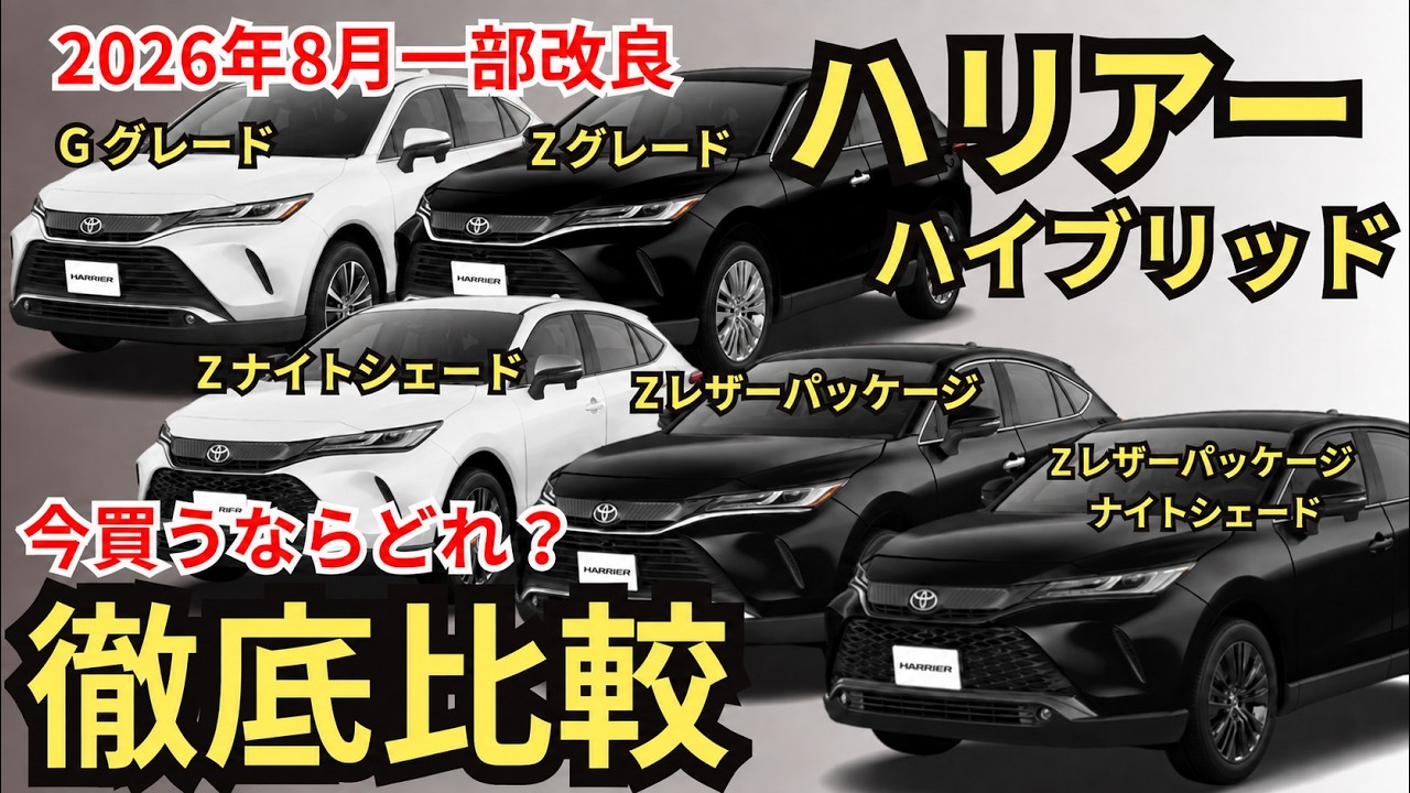 All Grade Comparison] Which Harrier Should You Buy Now? A Thorough