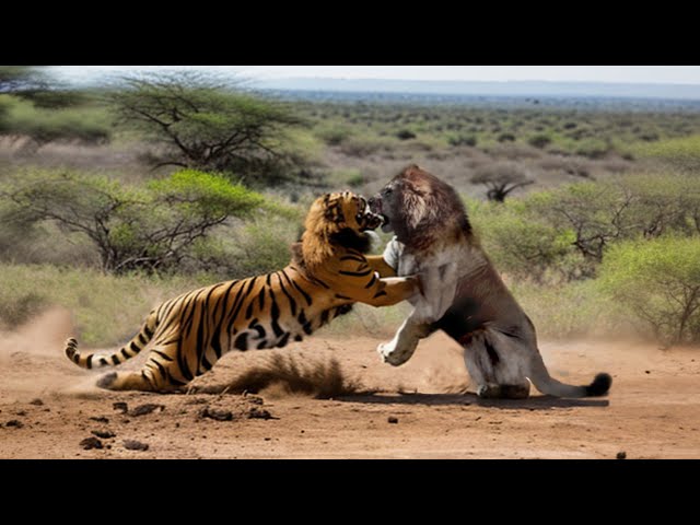 Lion VS Tiger 2023 | Tiger VS Lion Real Fight - Tough Creatures / Natural Beasts class=