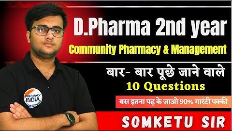 CPM Most Important 10 QUESTIONS | D.Pharma 2nd year 2024 | Important Question 2024 #bteup