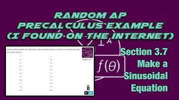 AP Precalculus Section 3.7 Example: Writing an Equation for a Sinusoidal Function Word Problem