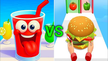 Burger Run VS Juice Run All levels speedrun gameplay walkthrough Android ios Ep1 video Epic 2025 🆚🎮