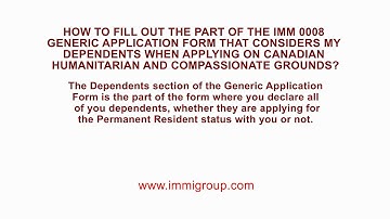 How to fill out the IMM 0008 when applying on Humanitarian and Compassionate grounds Part VI?