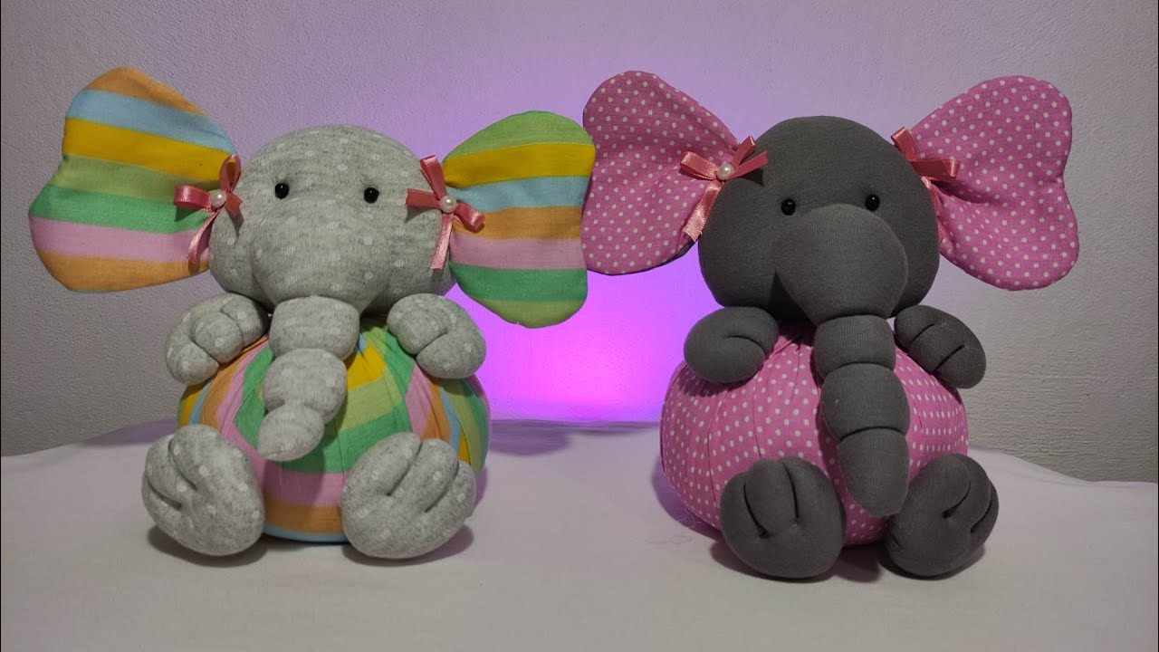 Quer aprender peso de porta com fuxico? Vem aprender esse elefante! É fácil