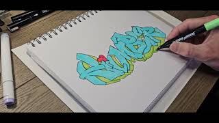 Graffiti Art Name 'Kimber' Full Timelapse