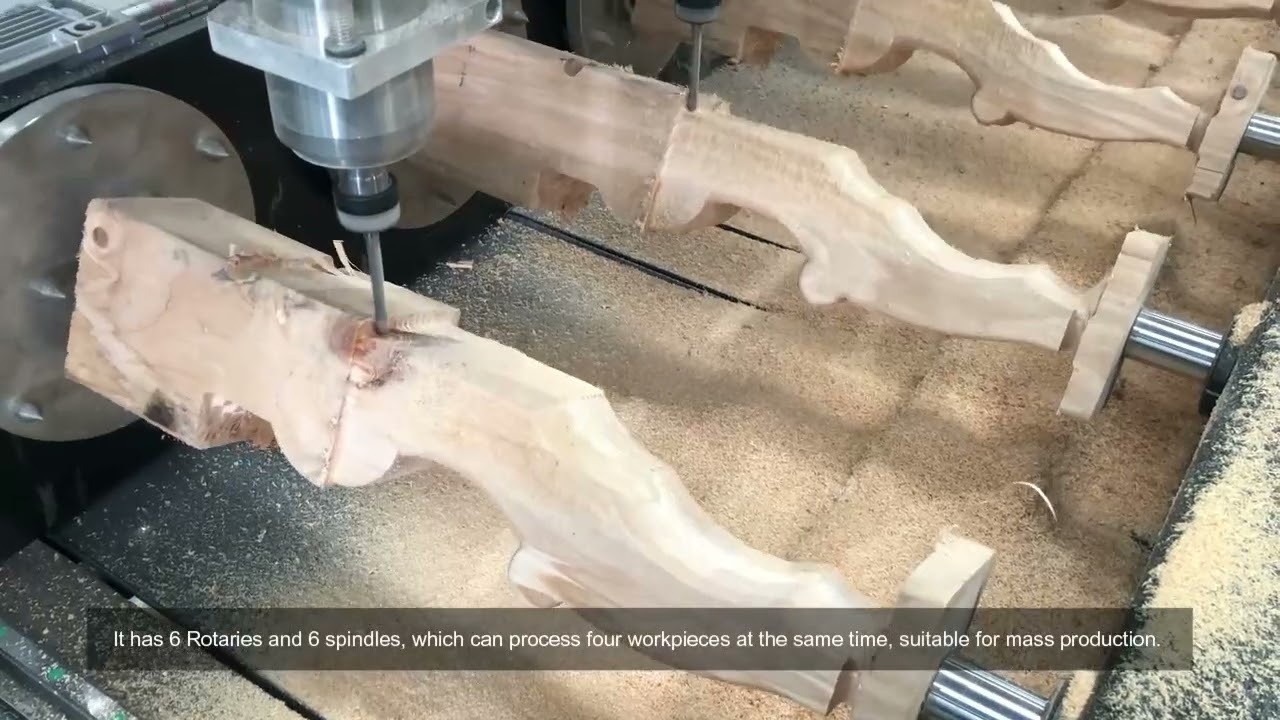 AKM2030-6R multi heads cnc router with rotary