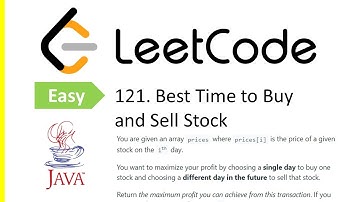 LeetCode Problem: 121. Best Time to Buy and Sell Stock | Java Solution