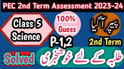 5th Class Science Original Paper 2nd term 2023 |Class 5th Science Paper School Based Assessment 2023