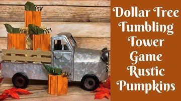 Fall Crafts: Dollar Tree Tumbling Tower Game Pumpkins