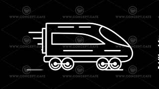 Express Train Line Icon On The Alpha Channel