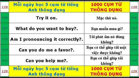 Mỗi ngày học 5 cụm từ tiếng Anh thông dụng 636-640