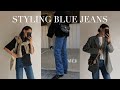 10 WAYS TO STYLE BLUE JEANS | Spring/Summer and Autumn/Winter Outfit Inspiration