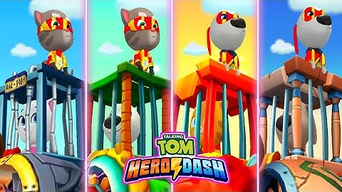 Talking Tom Hero Dash - Rad & Yellow Colour Suit & Heroes Saving All Super Heroes & Classic Running